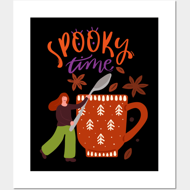 Spooky Time design with coffee Wall Art by IN VOGUE By-Siya